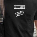 T-Shirt Noir Cousin PUNK Pour homme-1