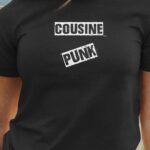 T-Shirt Noir Cousine PUNK Pour femme-1