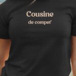 T-Shirt Noir Cousine de compet' Pour femme-1