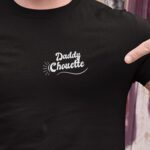 T-Shirt Noir Daddy Chouette face Pour homme-1