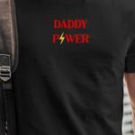 T-Shirt Noir Daddy Power Pour homme-1