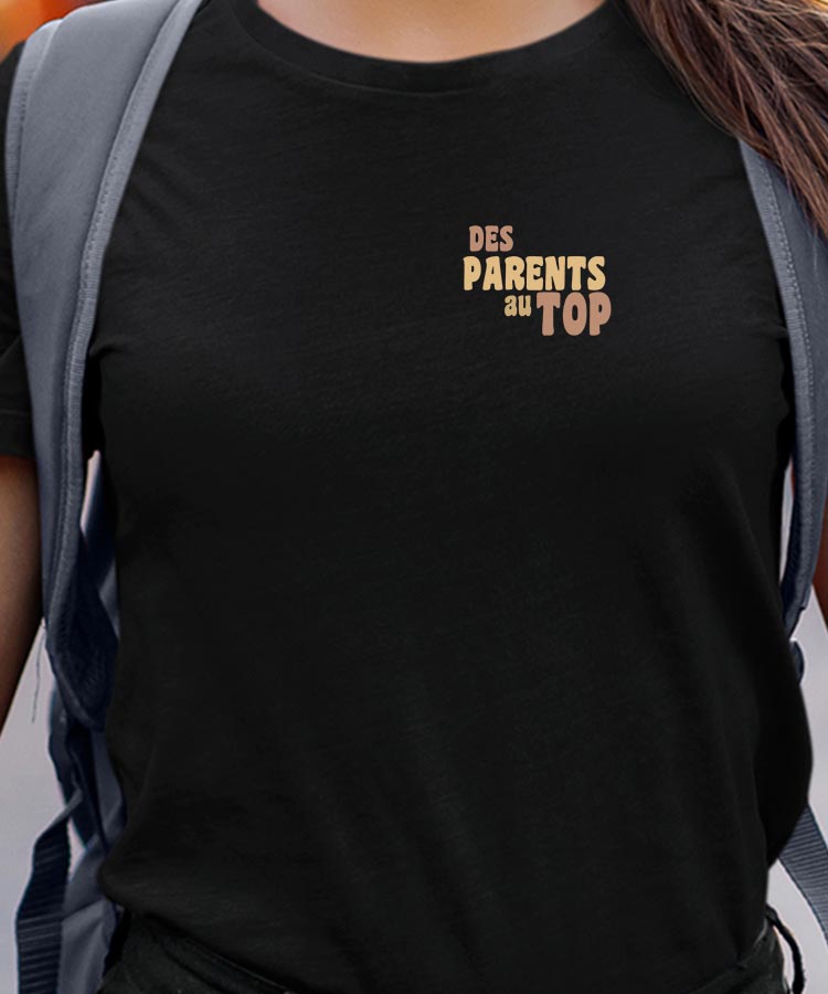 T-Shirt Noir Des Parents au top Pour femme-1