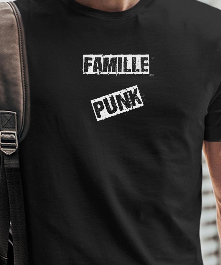 T-Shirt Noir Famille PUNK Pour homme-1
