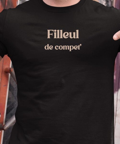 T-Shirt Noir Filleul de compet’ Pour homme-1