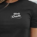 T-Shirt Noir Filleule Chouette face Pour femme-1