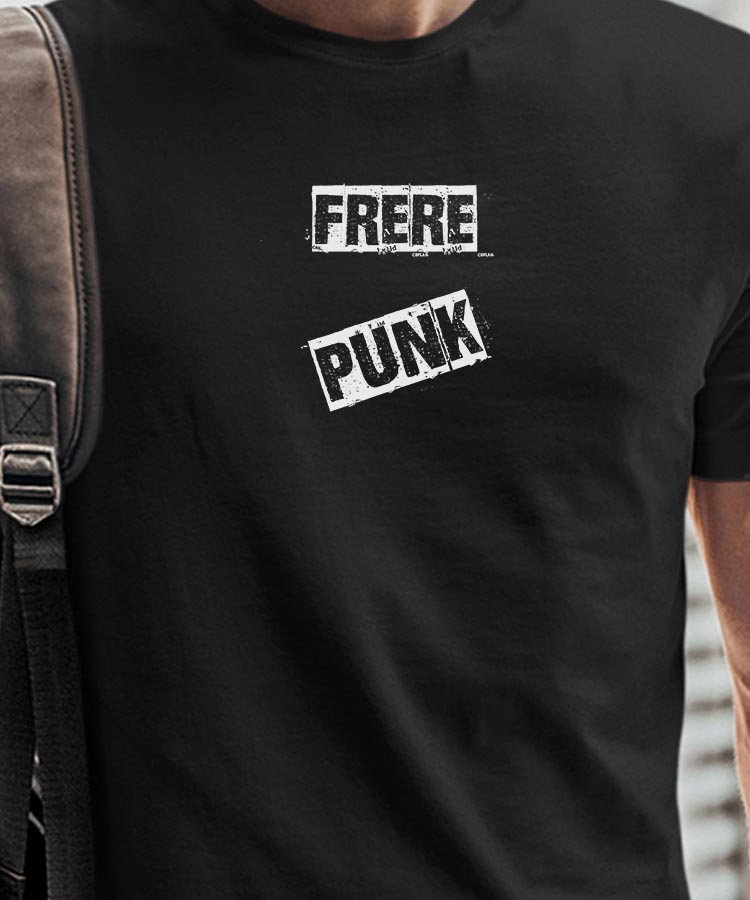 T-Shirt Noir Frere PUNK Pour homme-1