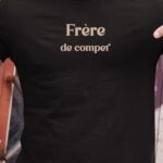 T-Shirt Noir Frère de compet' Pour homme-1