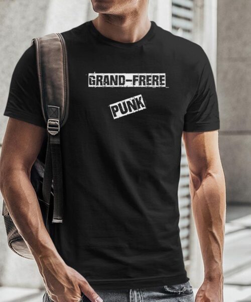 T-Shirt Noir Grand-Frere PUNK Pour homme-2