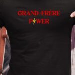 T-Shirt Noir Grand-Frère Power Pour homme-1