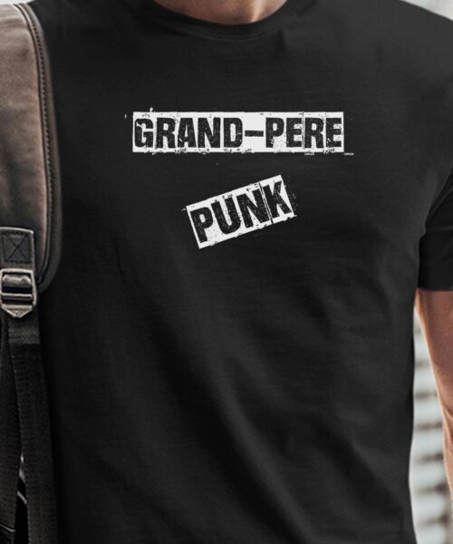 T-Shirt Noir Grand-Pere PUNK Pour homme-1