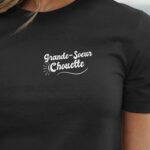T-Shirt Noir Grande-Soeur Chouette face Pour femme-1