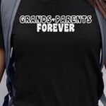 T-Shirt Noir Grands-Parents forever face Pour femme-1