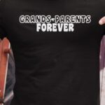 T-Shirt Noir Grands-Parents forever face Pour homme-1
