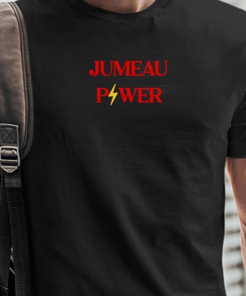 T-Shirt Noir Jumeau Power Pour homme-1