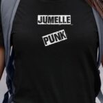 T-Shirt Noir Jumelle PUNK Pour femme-1