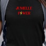 T-Shirt Noir Jumelle Power Pour femme-1