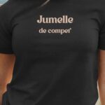 T-Shirt Noir Jumelle de compet' Pour femme-1