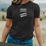 T-Shirt Noir Mama PUNK Pour femme-2
