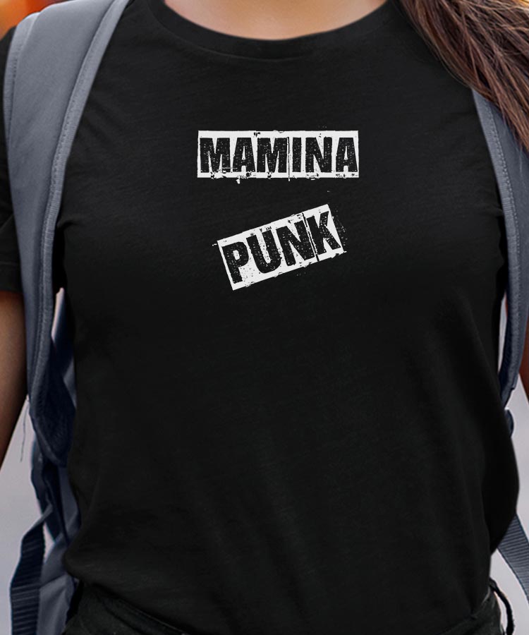 T-Shirt Noir Mamina PUNK Pour femme-1