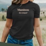 T-Shirt Noir Maminou de compet' Pour femme-2