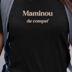T-Shirt Noir Maminou de compet' Pour femme-1