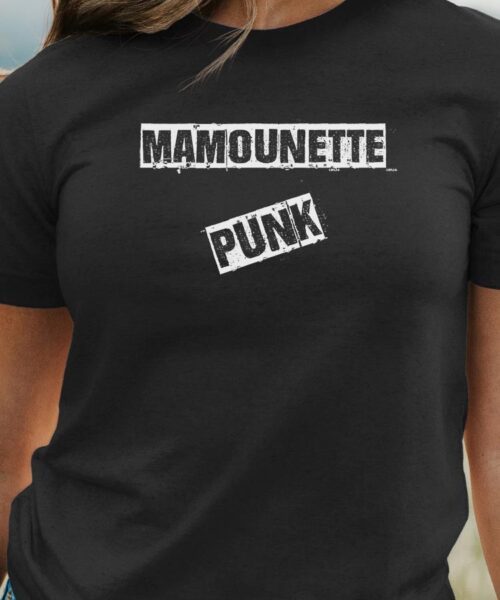 T-Shirt Noir Mamounette PUNK Pour femme-1