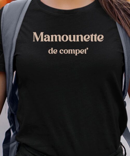 T-Shirt Noir Mamounette de compet’ Pour femme-1