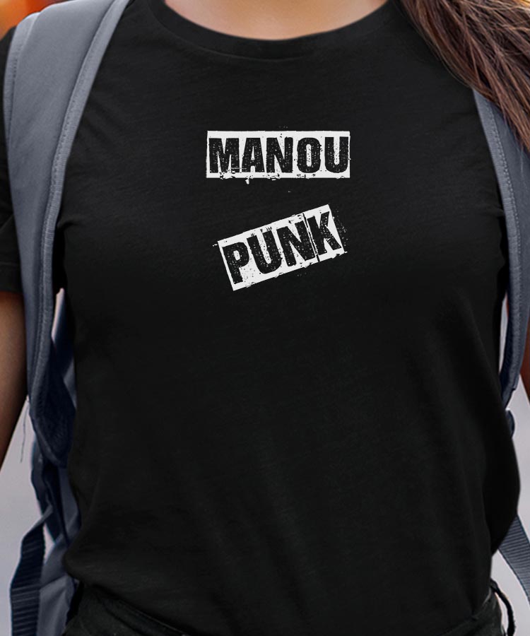 T-Shirt Noir Manou PUNK Pour femme-1