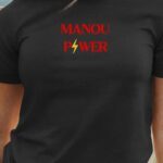 T-Shirt Noir Manou Power Pour femme-1