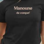 T-Shirt Noir Manoune de compet' Pour femme-1