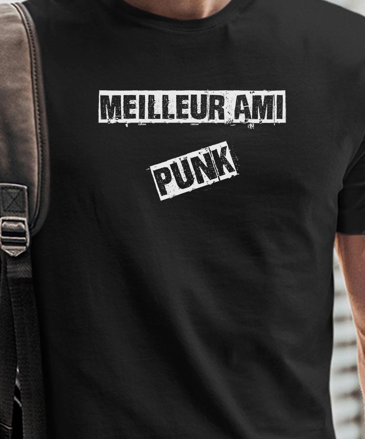 T-Shirt Noir Meilleur Ami PUNK Pour homme-1
