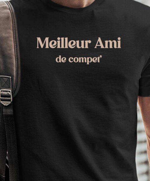 T-Shirt Noir Meilleur Ami de compet' Pour homme-1