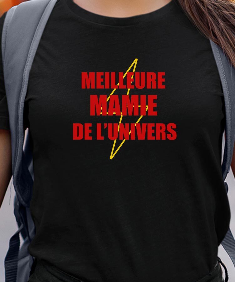 T-Shirt Noir Meilleure Mamie de l'univers Pour femme-1