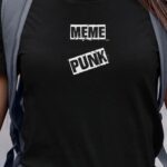 T-Shirt Noir Meme PUNK Pour femme-1