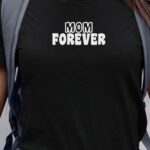 T-Shirt Noir Mom forever face Pour femme-1