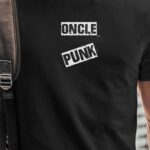 T-Shirt Noir Oncle PUNK Pour homme-1