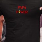 T-Shirt Noir Papa Power Pour homme-1