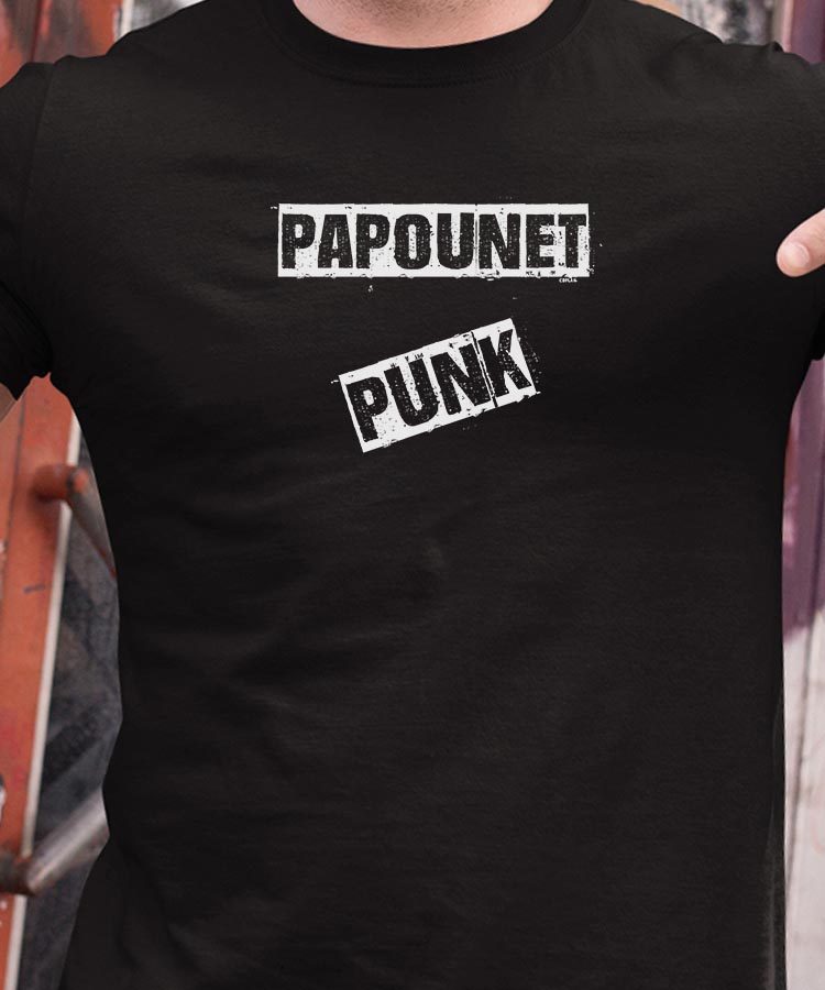T-Shirt Noir Papounet PUNK Pour homme-1