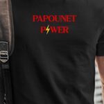 T-Shirt Noir Papounet Power Pour homme-1