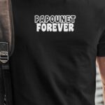 T-Shirt Noir Papounet forever face Pour homme-1