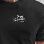 T-Shirt Noir Papy Chouette face Pour homme-1