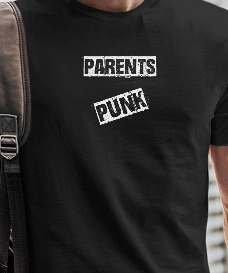 T-Shirt Noir Parents PUNK Pour homme-1