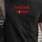 T-Shirt Noir Parents Power Pour homme-1