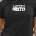 T-Shirt Noir Parents forever face Pour femme-1