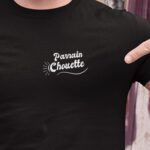 T-Shirt Noir Parrain Chouette face Pour homme-1