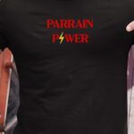 T-Shirt Noir Parrain Power Pour homme-1