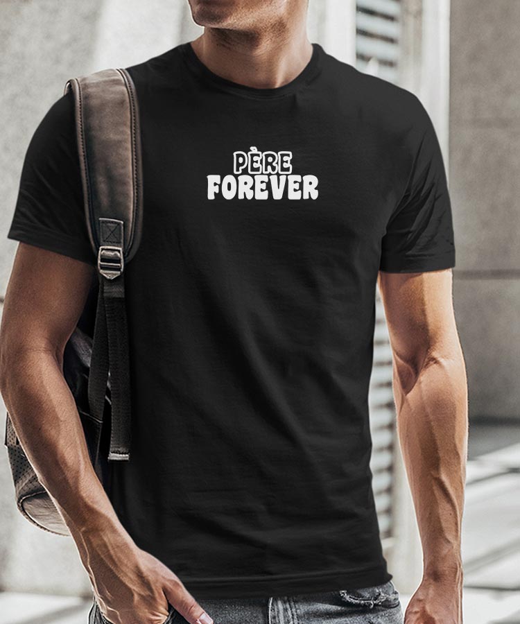 T-Shirt Noir Père forever face Pour homme-2