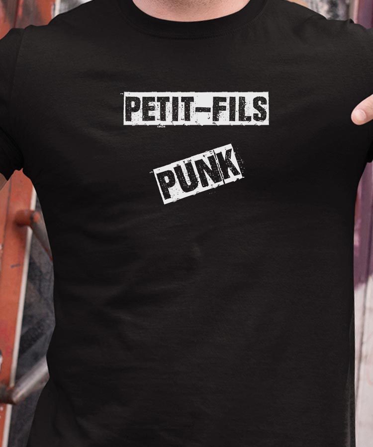 T-Shirt Noir Petit-Fils PUNK Pour homme-1