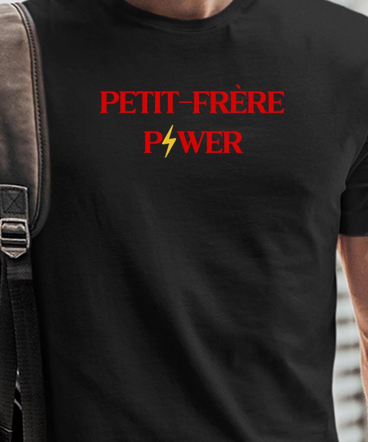 T-Shirt Noir Petit-Frère Power Pour homme-1