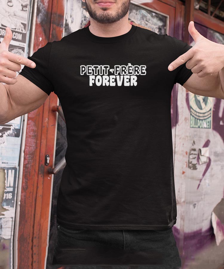 T-Shirt Noir Petit-Frère forever face Pour homme-2